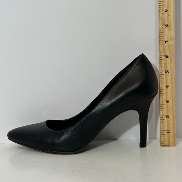 Merona Faux Leather Pointed-Toe-Pumps Black | Women Size 11 - Picture 10 of 14